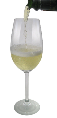 Kuohariin sopii myös suusta suippeneva valkoviinilasi.