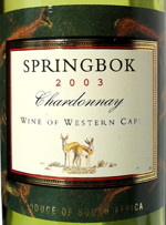 KWV Springbok Chardonnay Western Cape 2003 kohtuulliseen 7,42 euron hintaan tarjoaa luotettavaa eteläafrikkalaista potkua