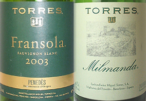 Espanjalaisen Torreksen tilausvalikoiman SB-viini Fransola sekä perusvalikoiman Chardonnay-viini Milmanda tarjoavat reilua tammivetoista potkua korkean laadun huomioiden järkevään hintaan.