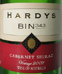 Juomajätti Constellationin halpisviini Hardy Cabernet Shiraz Bin 343 South Eastern Australia 2002